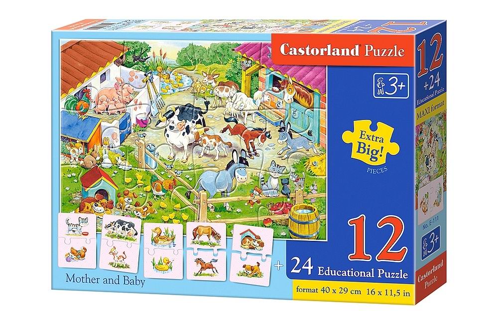 12 + 24 EDUCATIONAL PUZZLE MOTHER AND BABY