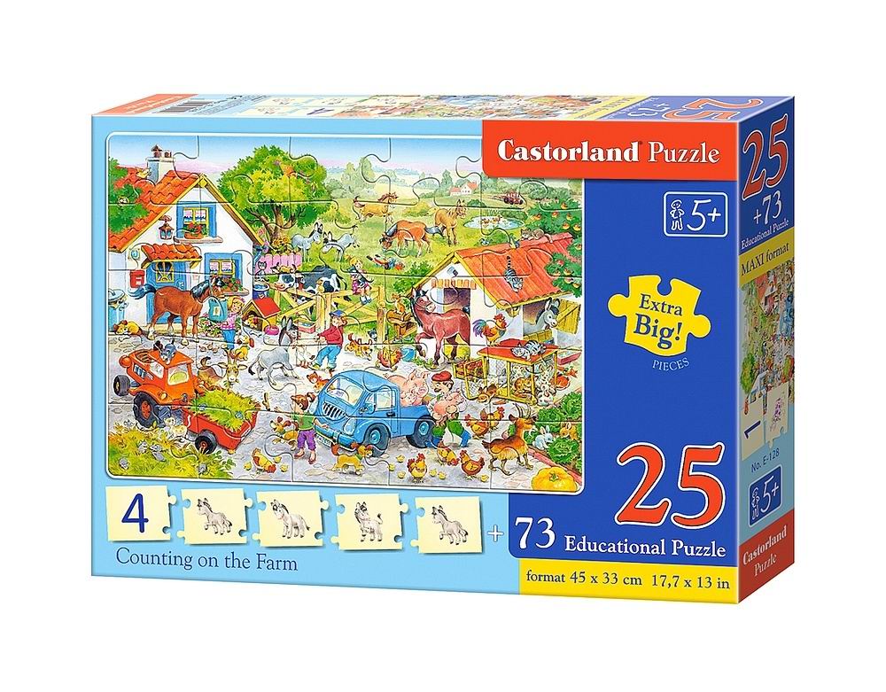 25 + 73 EDUCATIONAL PUZZLE COUNTING ON THE FARM