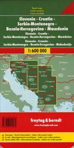 SLOVENIA - CROAZIA - SERBIA - MONTENEGRO 1:600 000